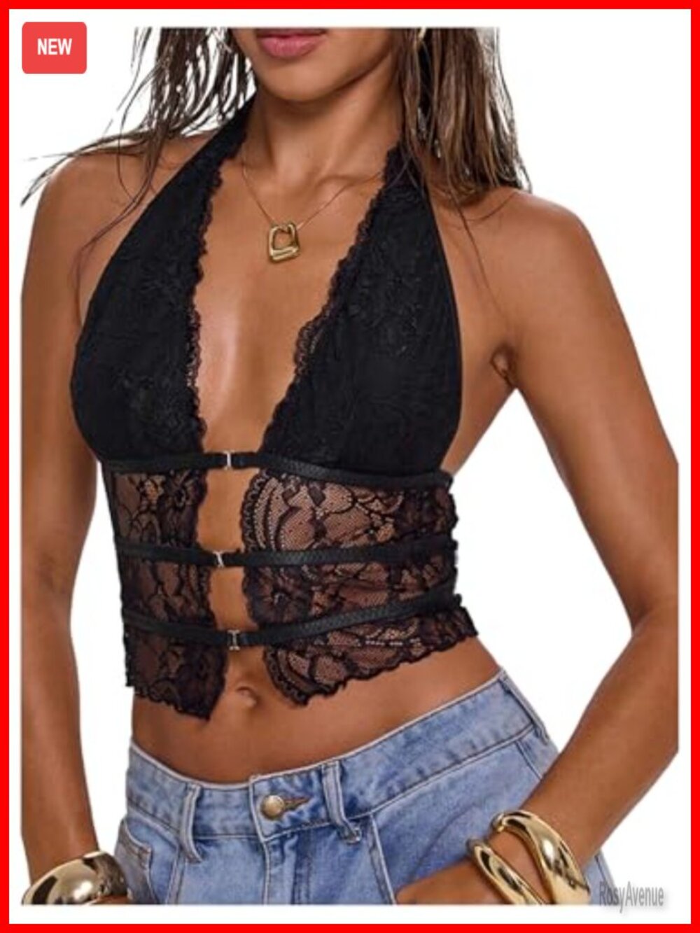 Lace Halter Crop Top Sheer Rave Club Outfit Y2K Sleeveless